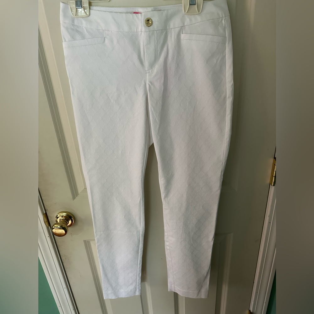 Lilly Pulitzer White Skinny Pants Sleek Fit